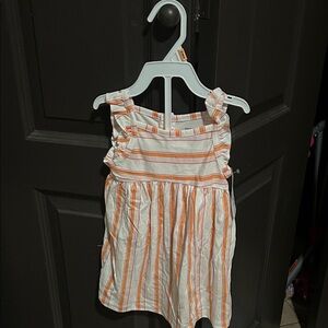 Carter's Orange and White Striped Casual Dress